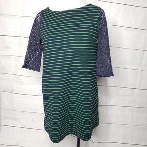 Postmark Anthropologie blue green tunic top XS